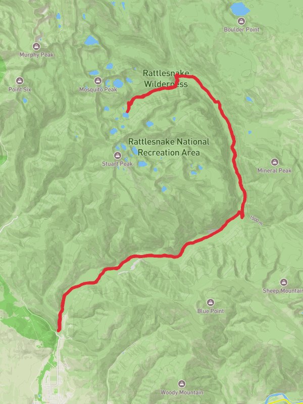 Carter Lake via Rattlesnake Trail