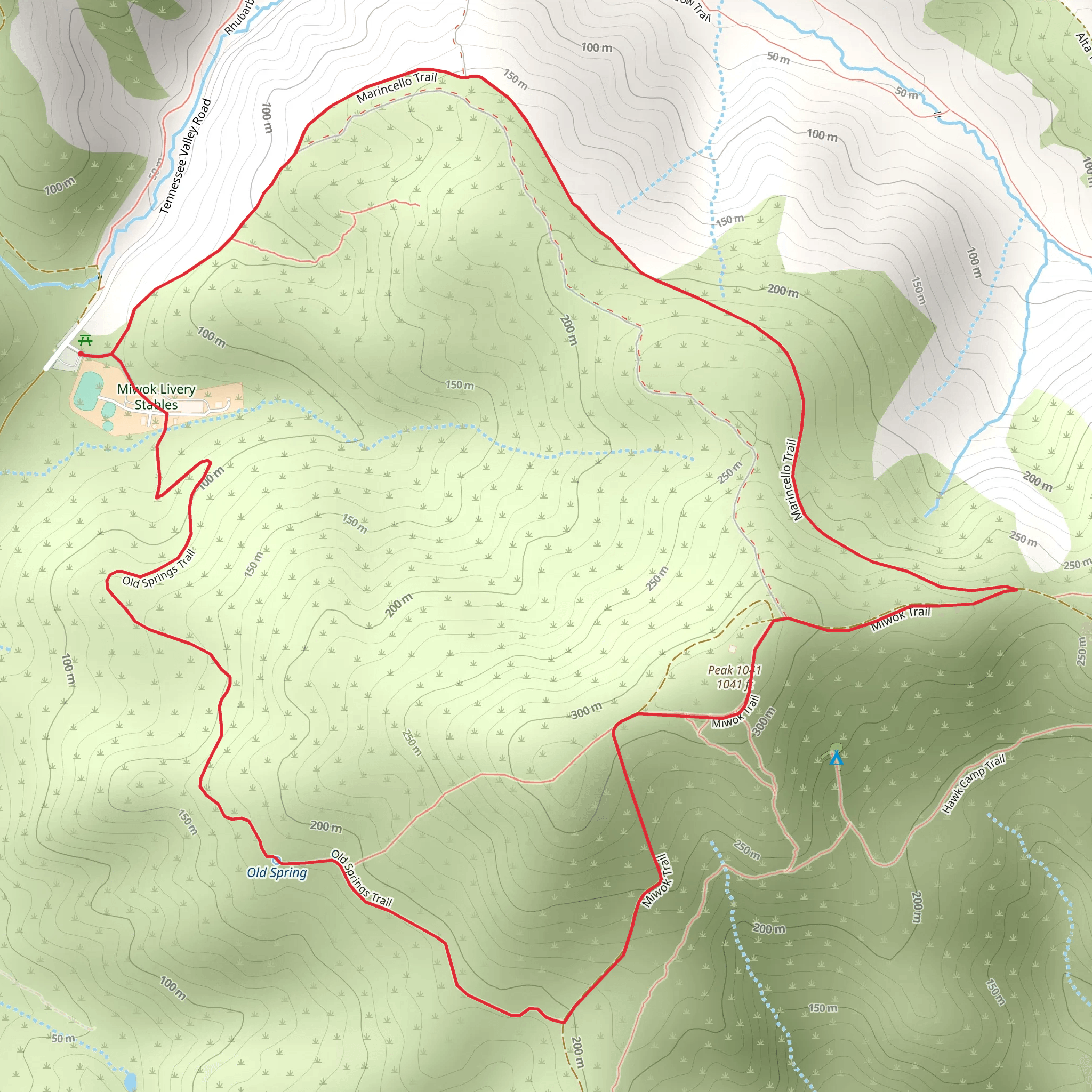 Peak 1041 Loop mobile static map