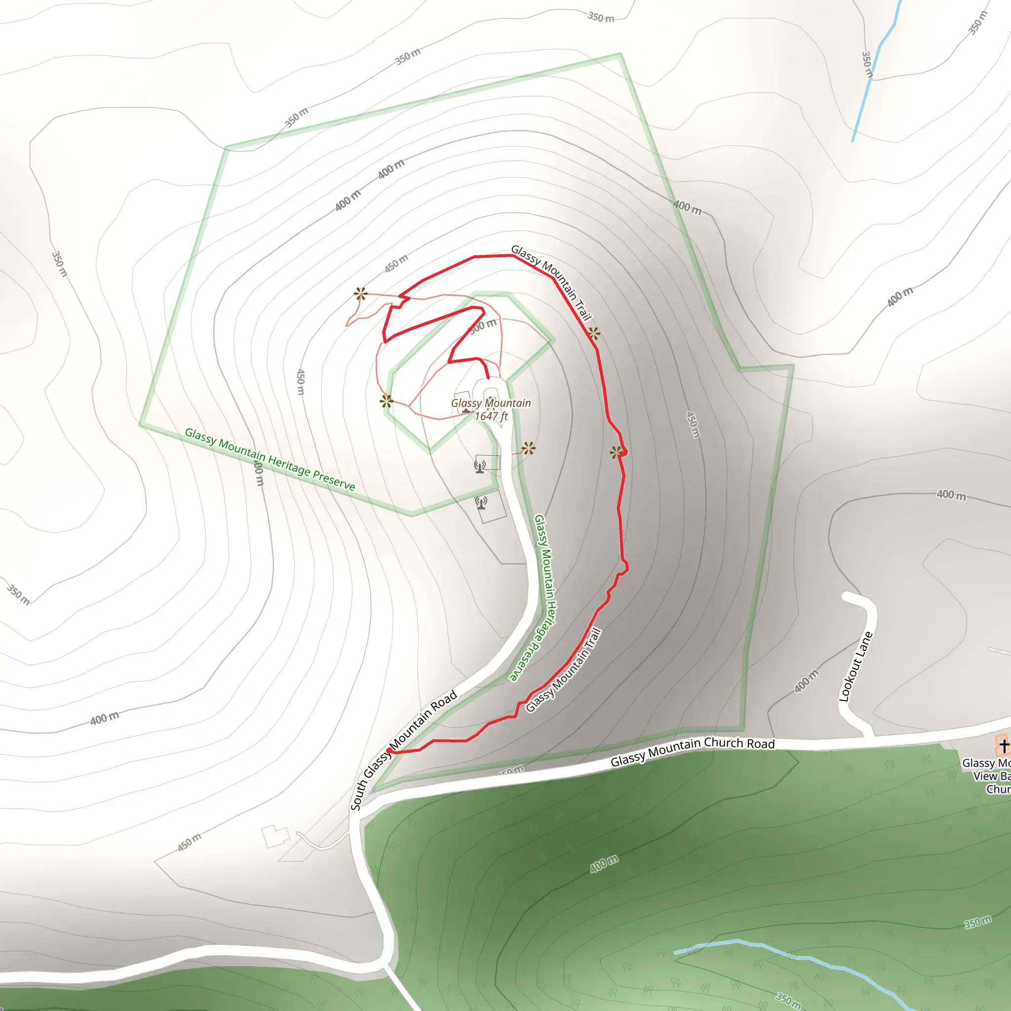 Glassy Mountain Trail mobile static map