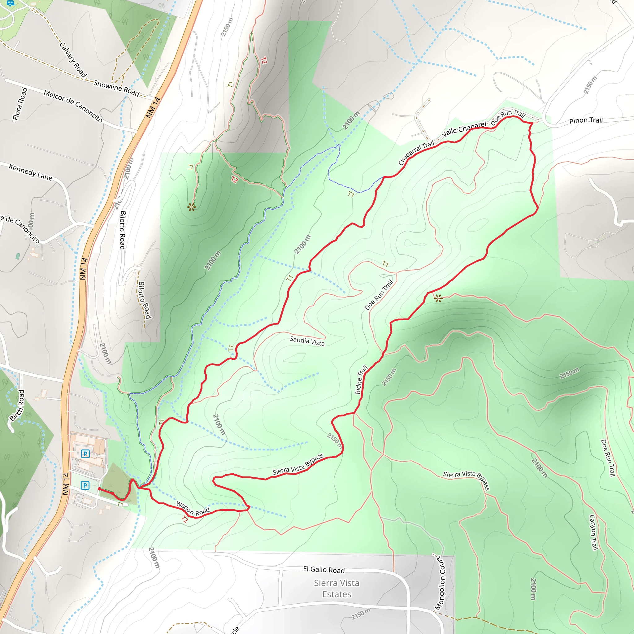 Wagon Trail and Chaparral Loop Trail mobile static map