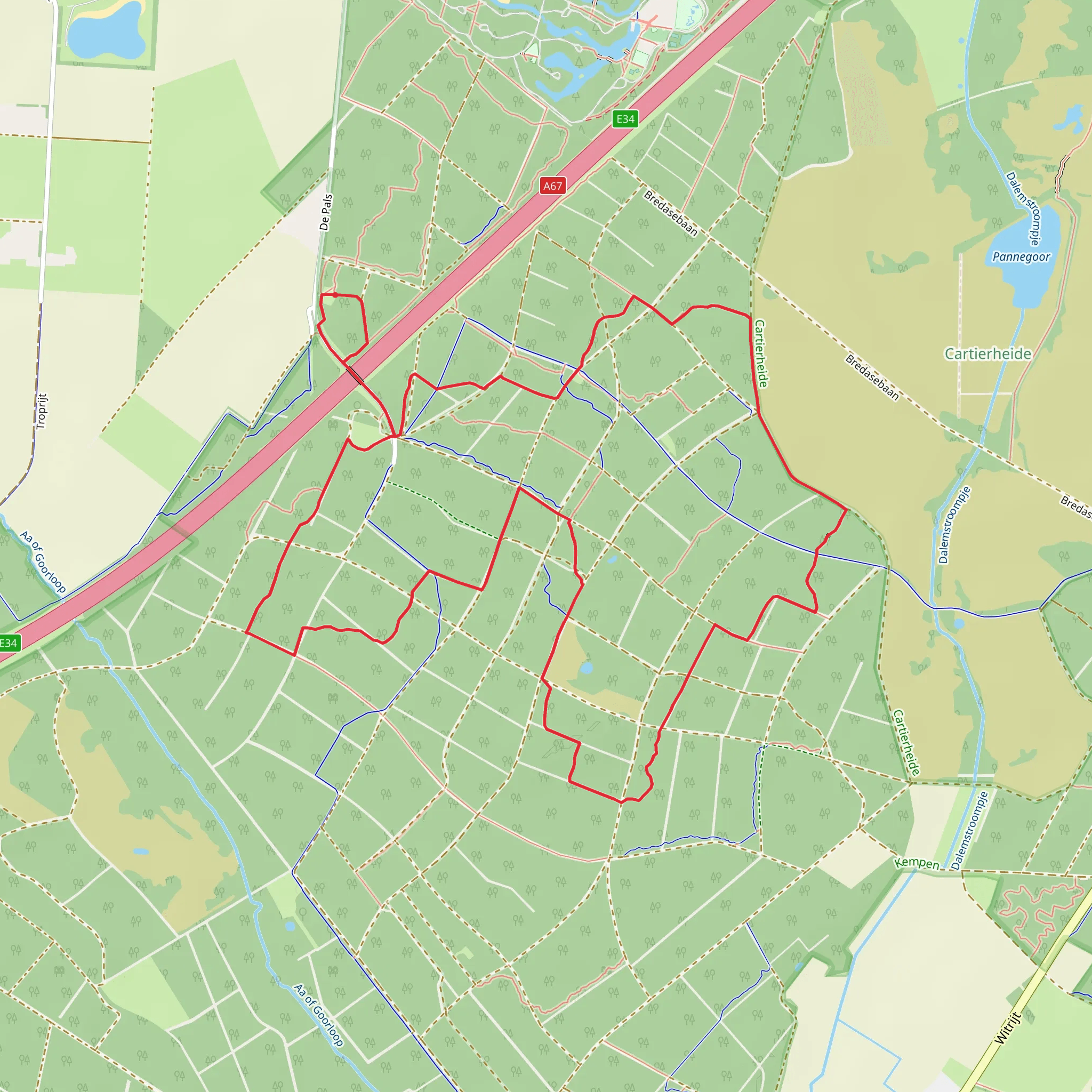Boswachterij De Kempen and Landgoed Pals Loop mobile static map