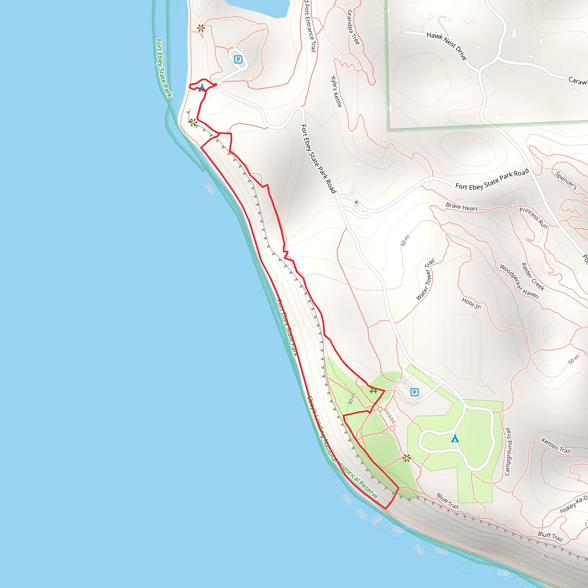 Fort Ebey State Park Loop mobile static map