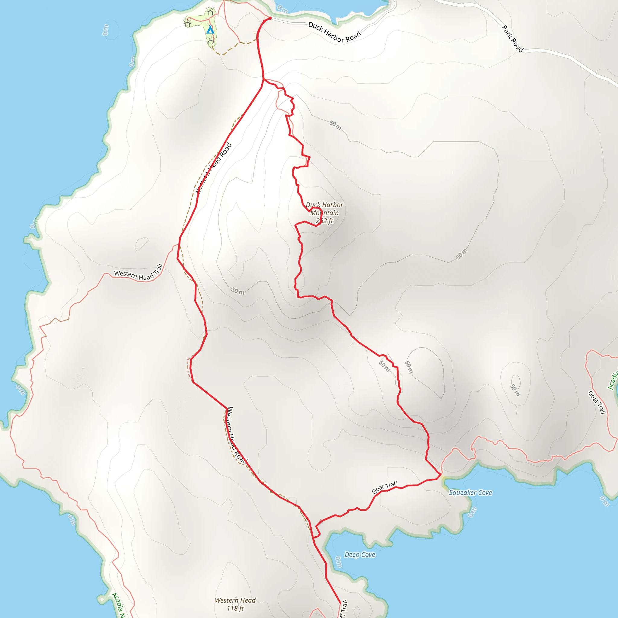 Duck Harbor Mountain Loop mobile static map