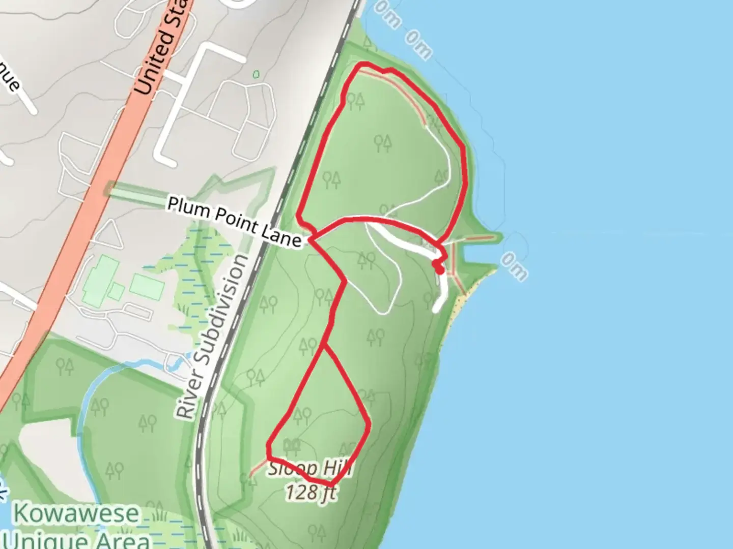 An image depicting the trail Sloop Hill Loop and its surrounding area.