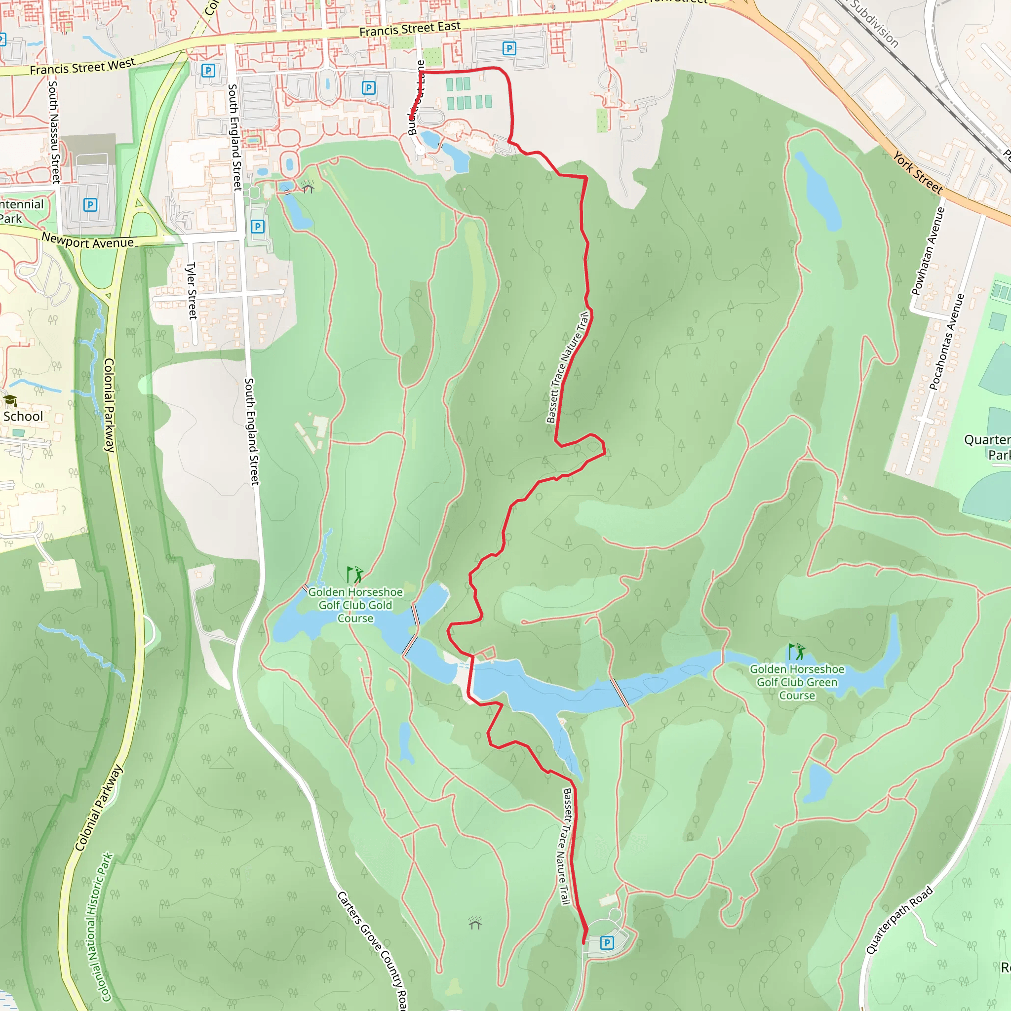 Bassett Trace Nature Trail mobile static map