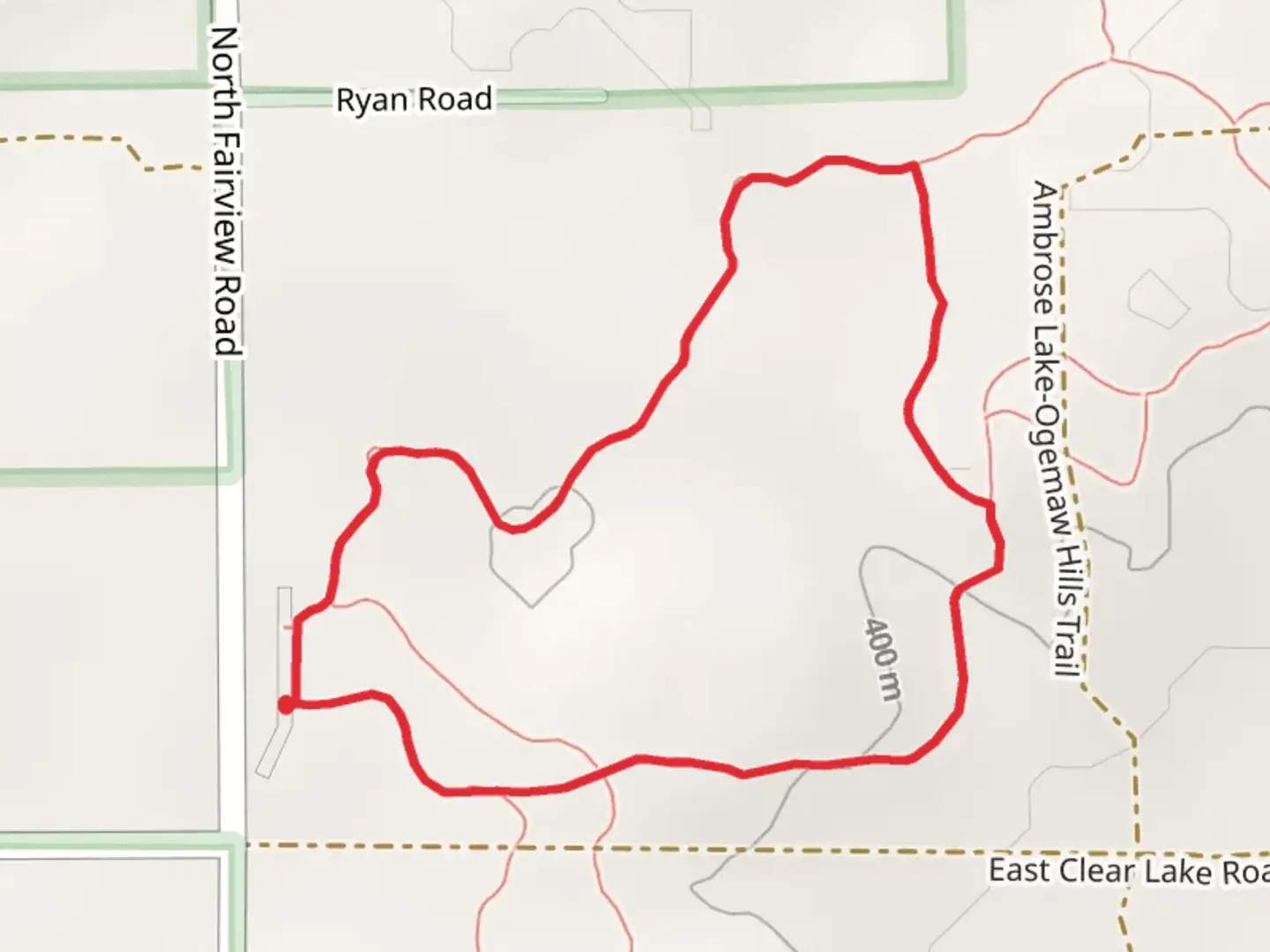 An image depicting the trail Ogemaw Hills Pathway Short Loop and its surrounding area.