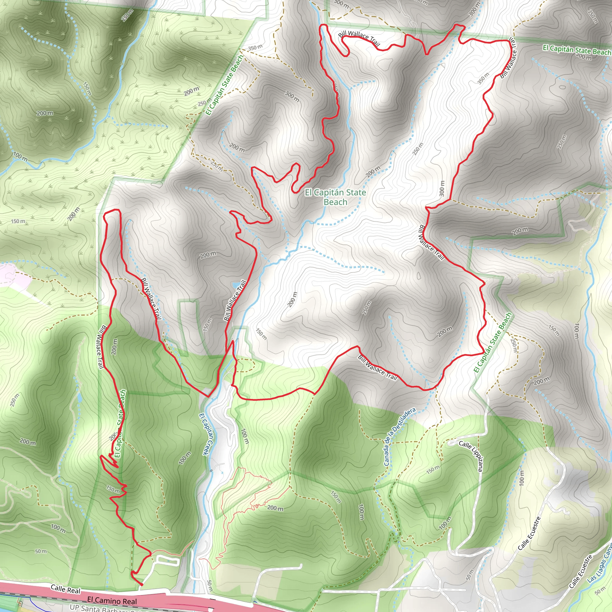 El Capitan Creek Loop via Bill Wallace Trail mobile static map