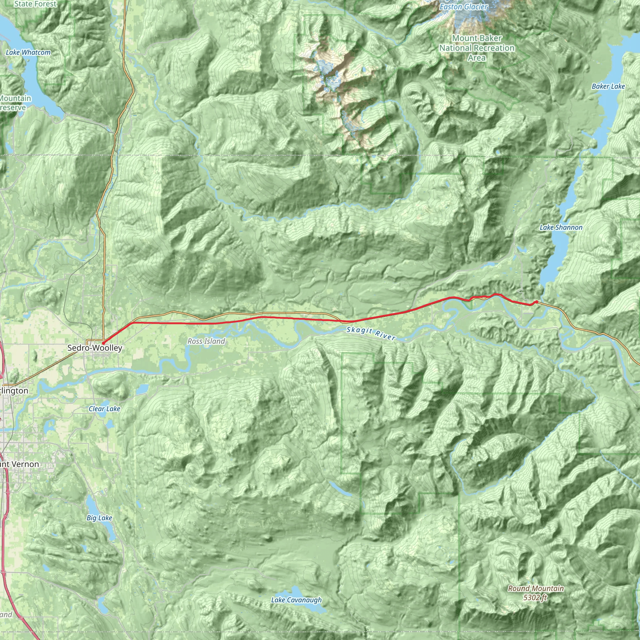 Cascade Trail mobile static map