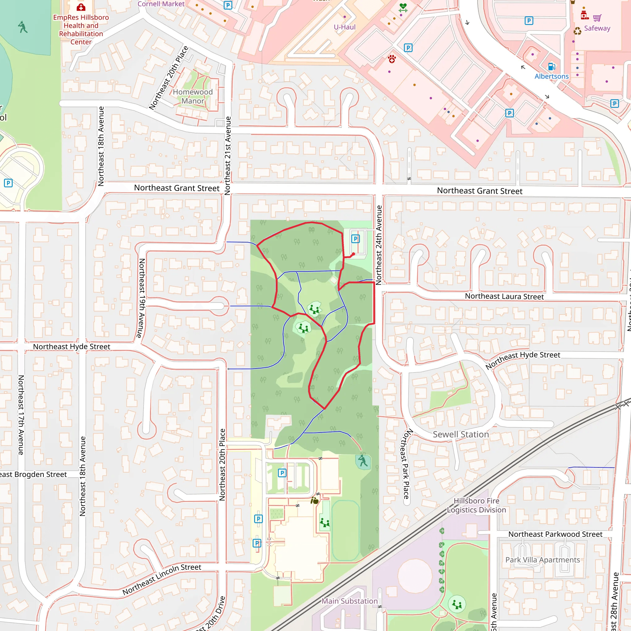 Shadywood Park Loop mobile static map