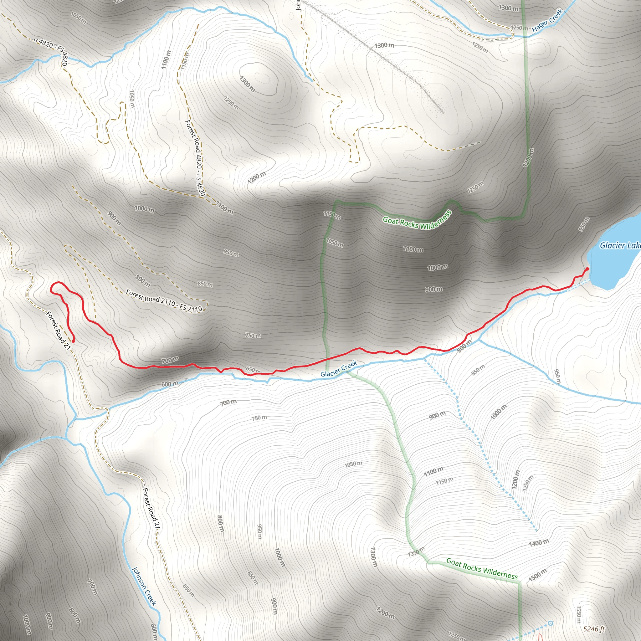 Glacier Lake Trail mobile static map