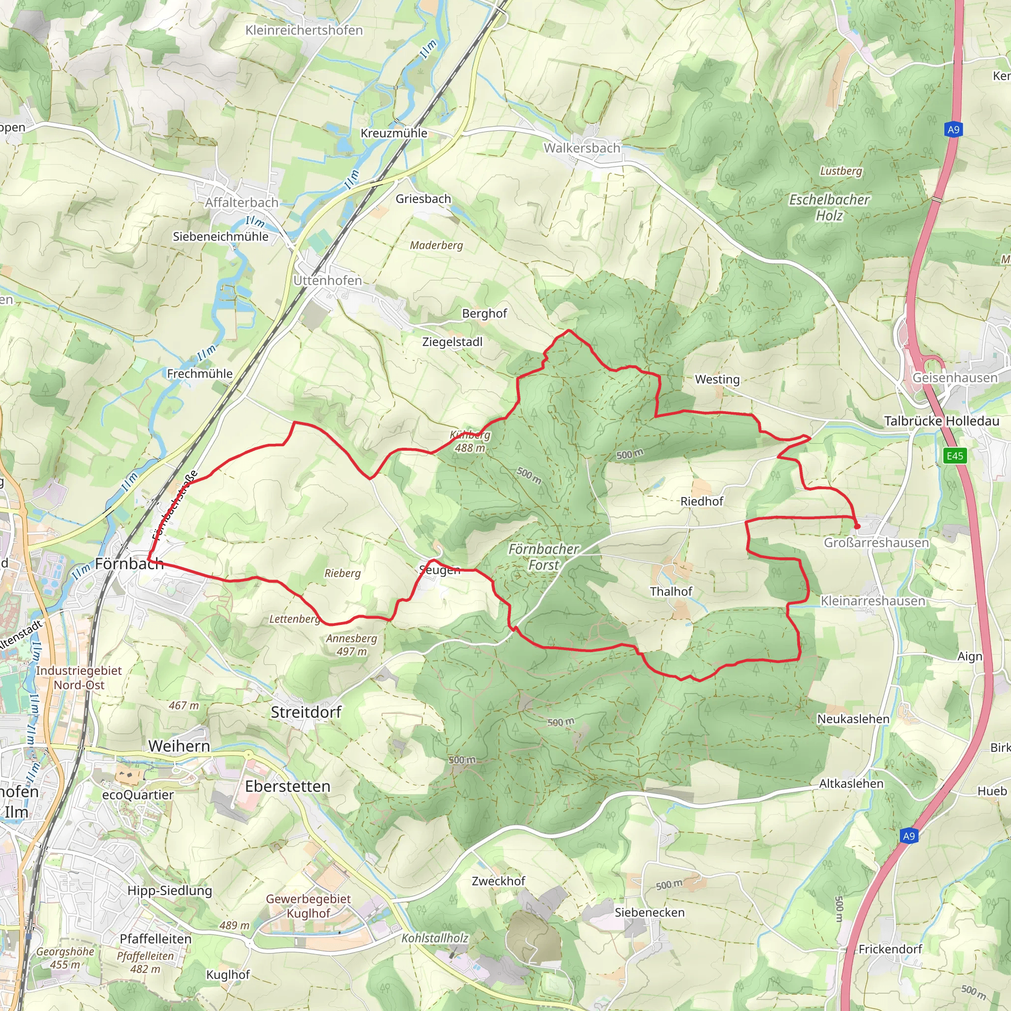 Kühberg and Förnbachstraße Loop mobile static map