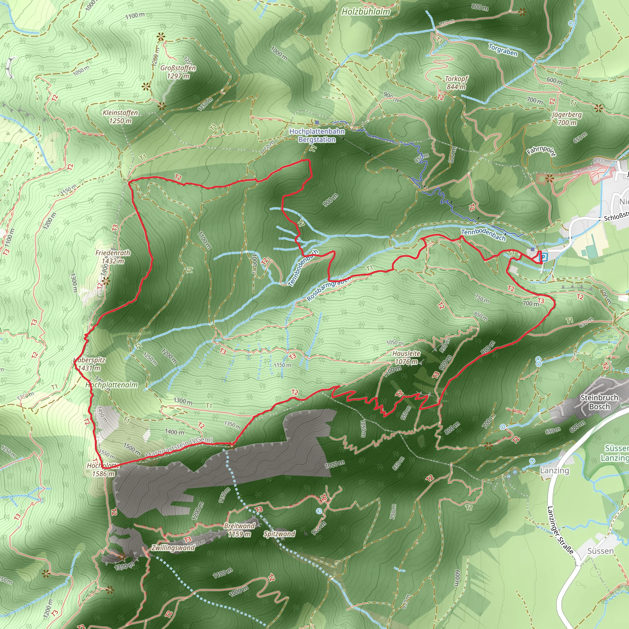 Haberspitz and Hochplatte Loop mobile static map