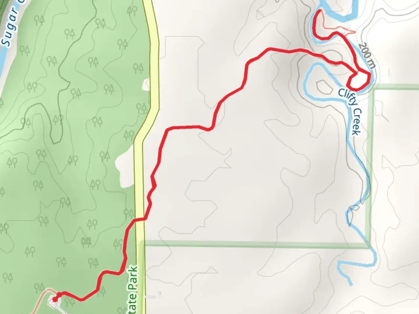 An image depicting the trail Trail 10 to Indian Creek and its surrounding area.