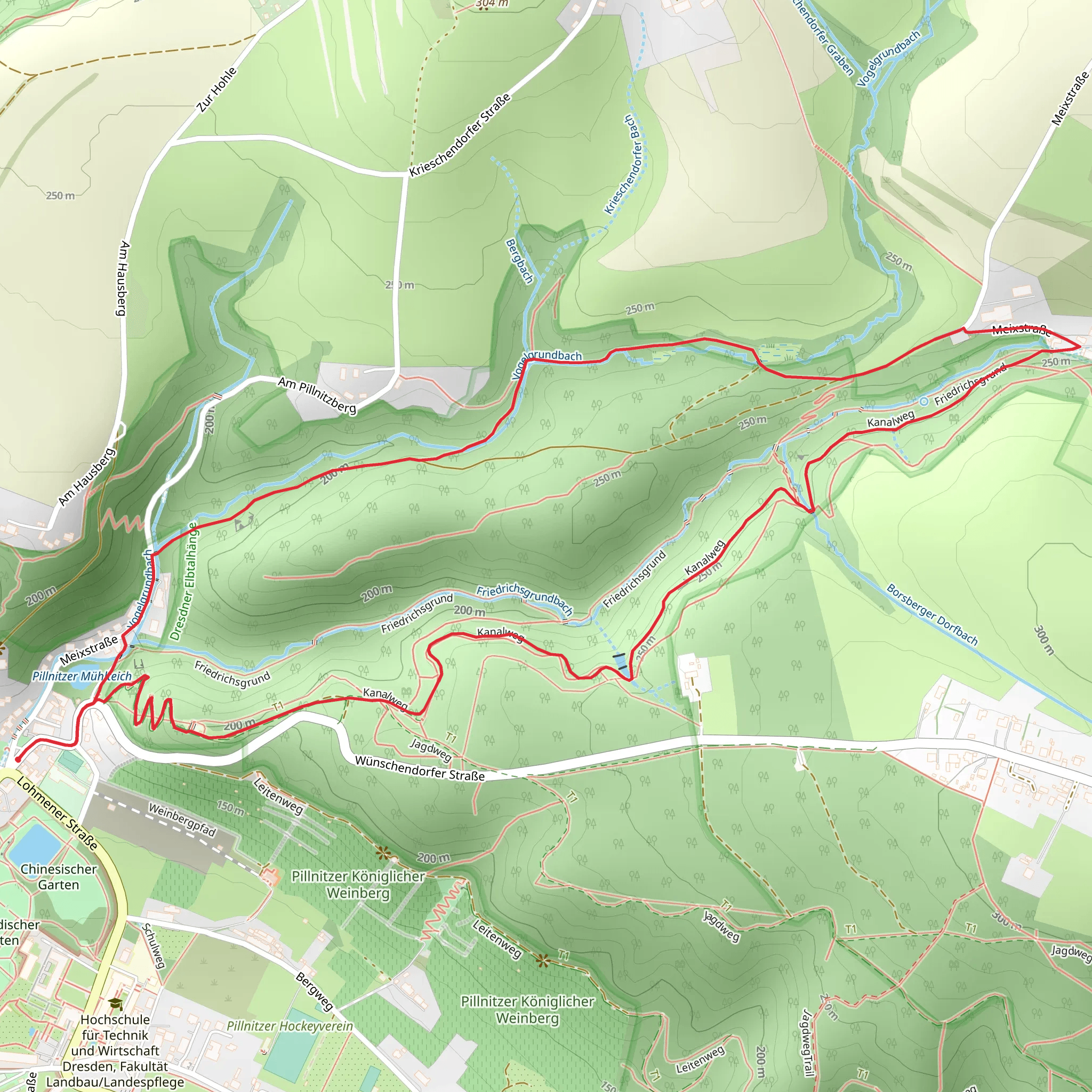 Dresdener Elbtalhaenge via Kanalweg mobile static map