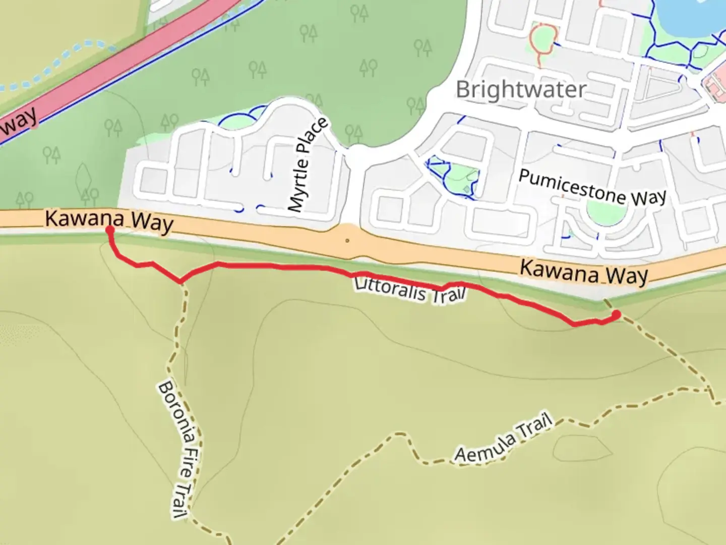 An image depicting the trail Littoralis Trail and its surrounding area.