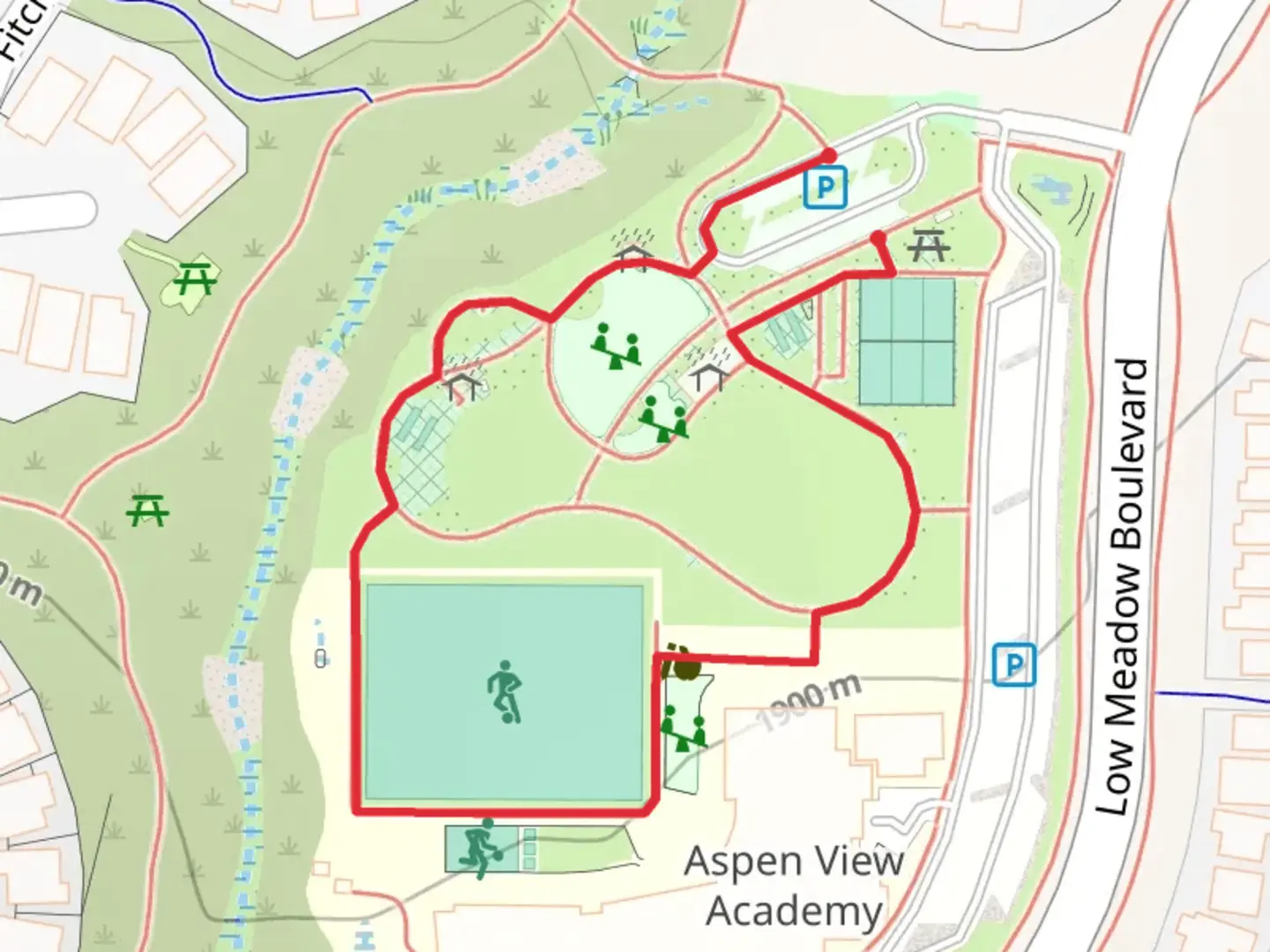 An image depicting the trail Aspen View Academy Loop - North and its surrounding area.