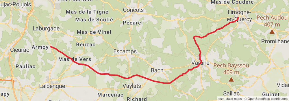 Camino Strasbourg-Saint Jean Pied de Port via Le Puy stage 62 Map