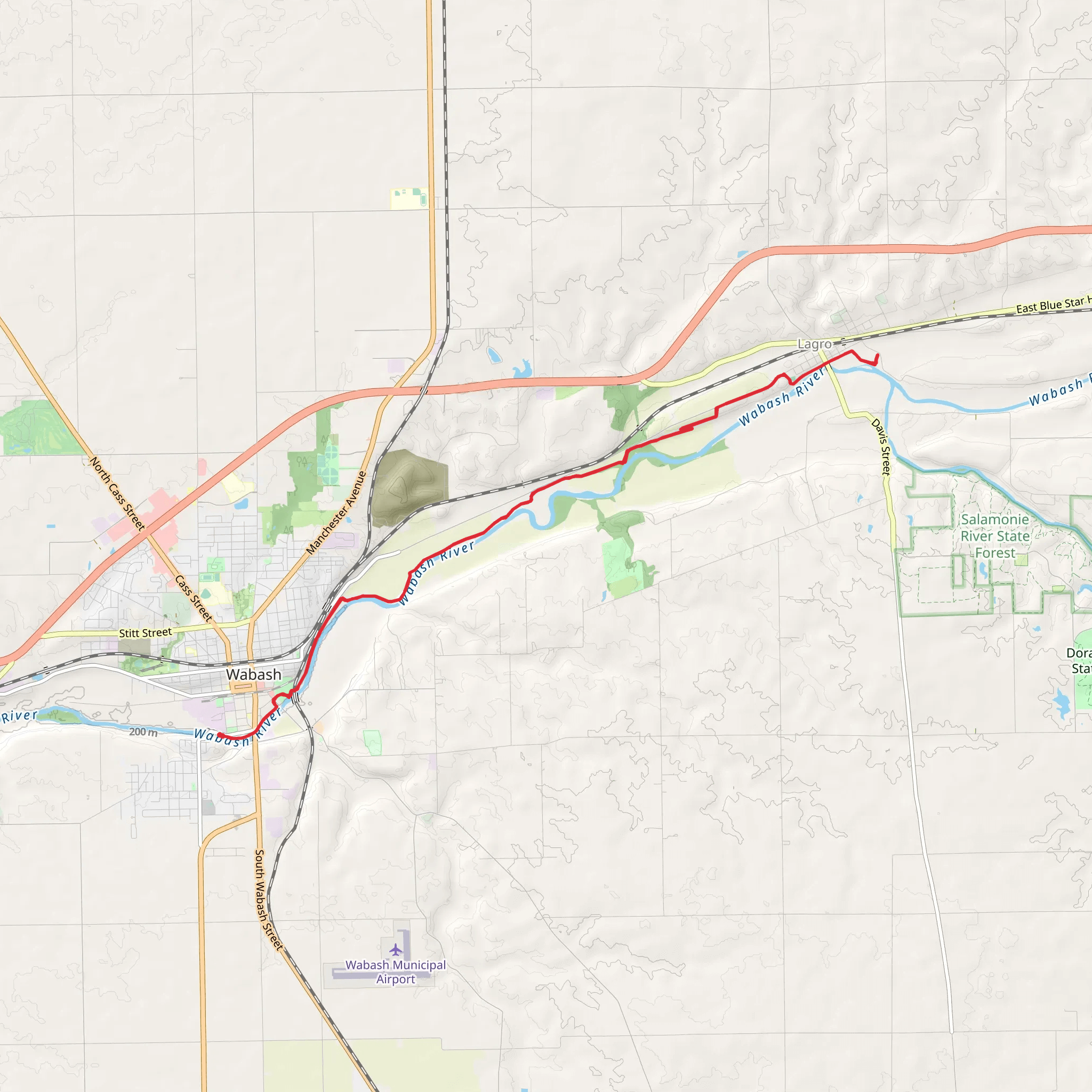 Wabash River Walk mobile static map