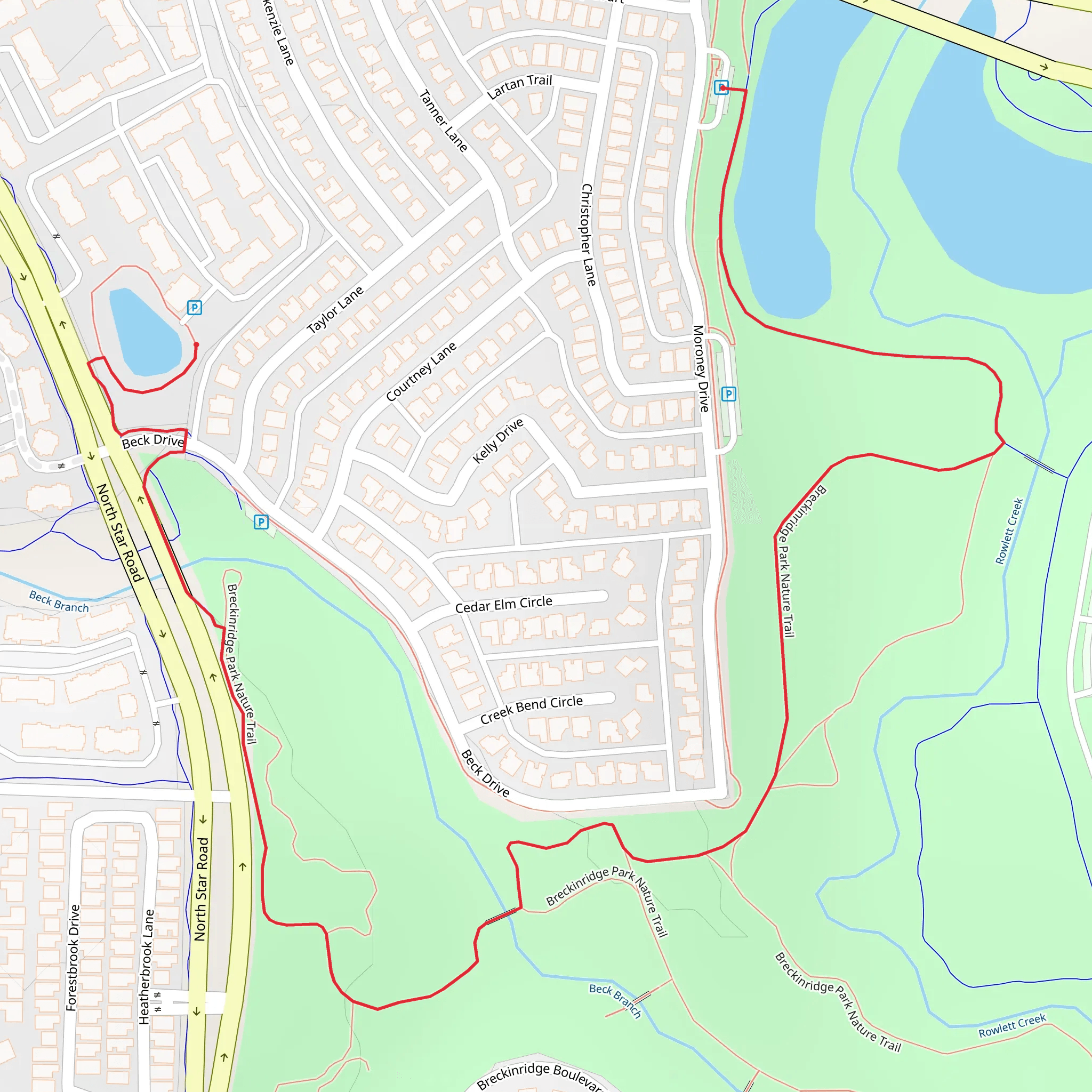 Breckinridge Park Nature Trail mobile static map