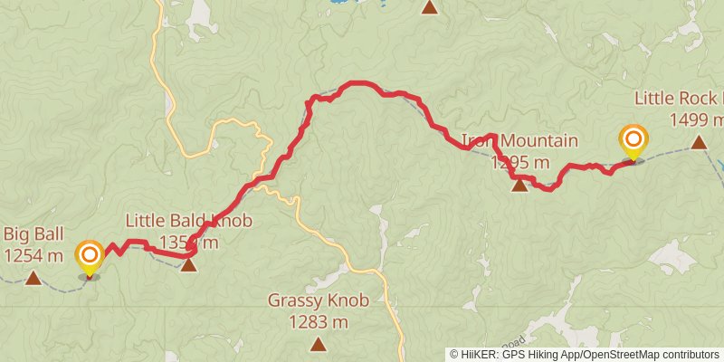 Appalachian Trail - North Carolina stage 30 Map