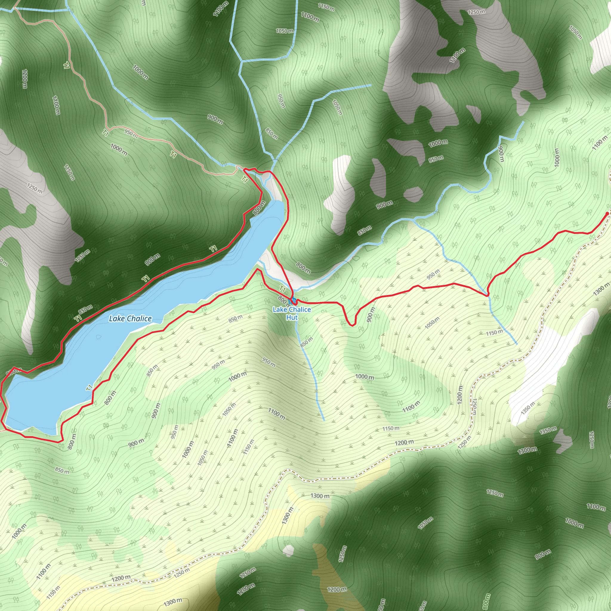 Lake Chalice Loop Track mobile static map