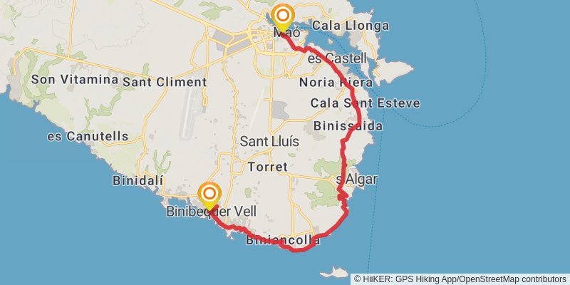 GR 223 - Cami de Cavalls stage 10 Map