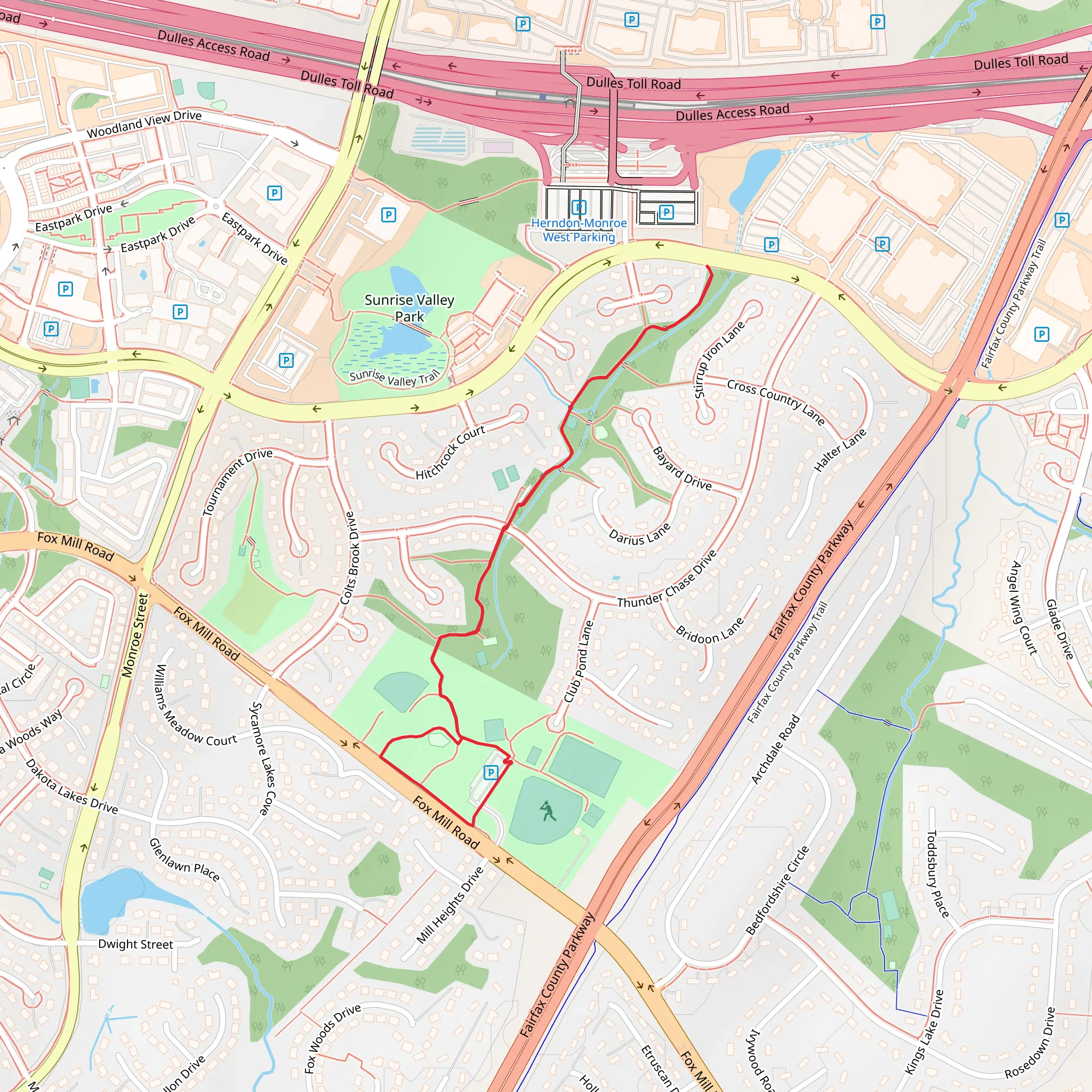 Stratton Woods Park Loop mobile static map