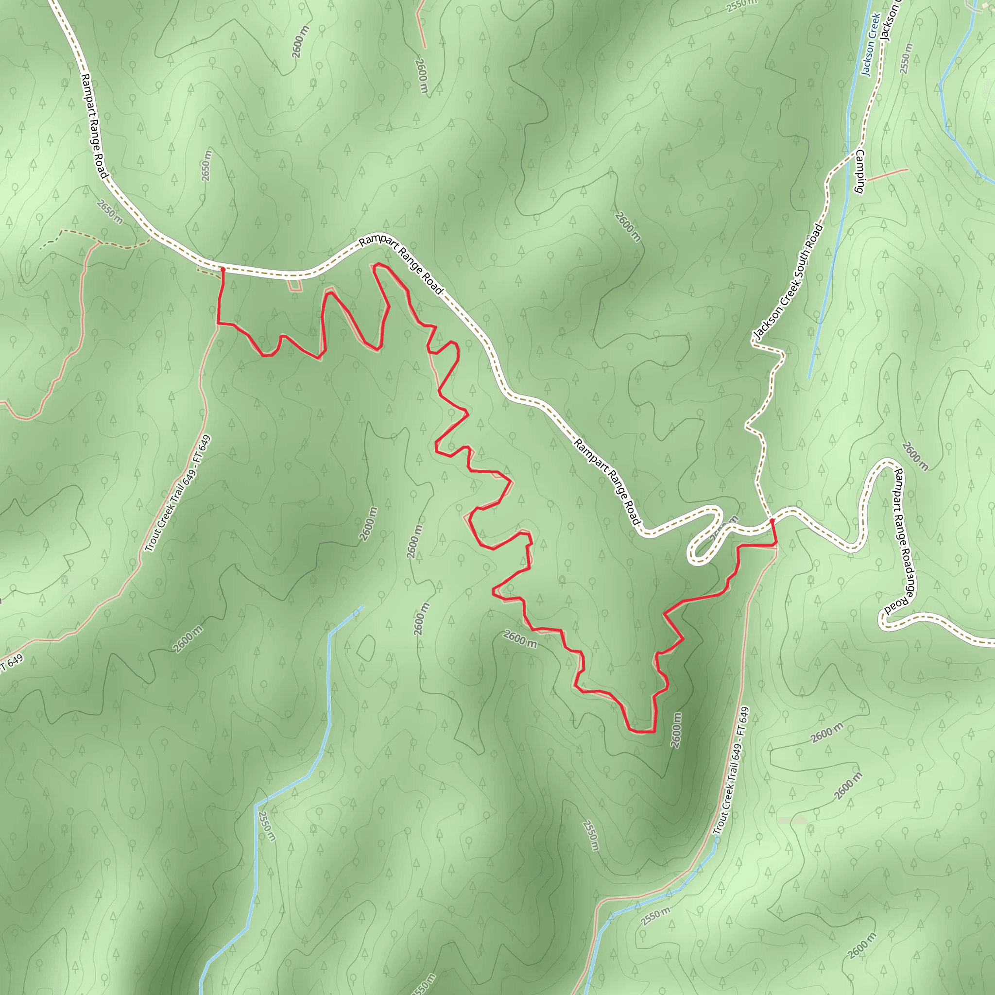 Trout Creek Connection Trail mobile static map