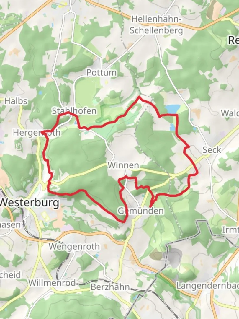 An image depicting the trail Winnen Loop and its surrounding area.