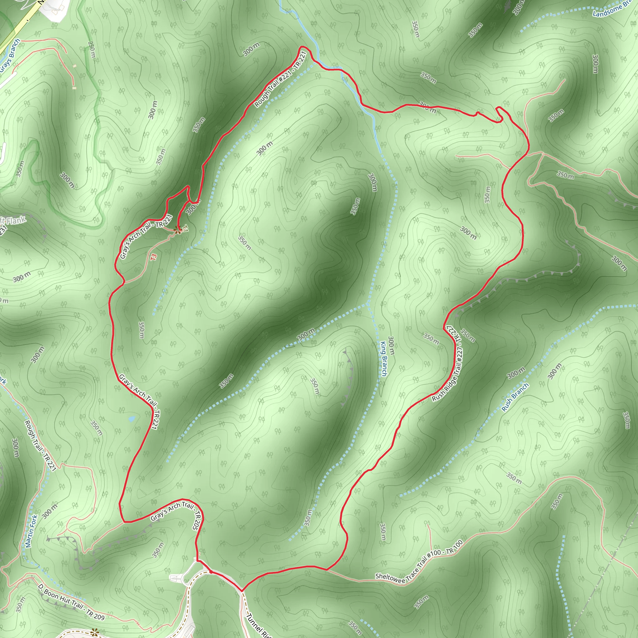 Rush Ridge and Gray's Arch Loop mobile static map