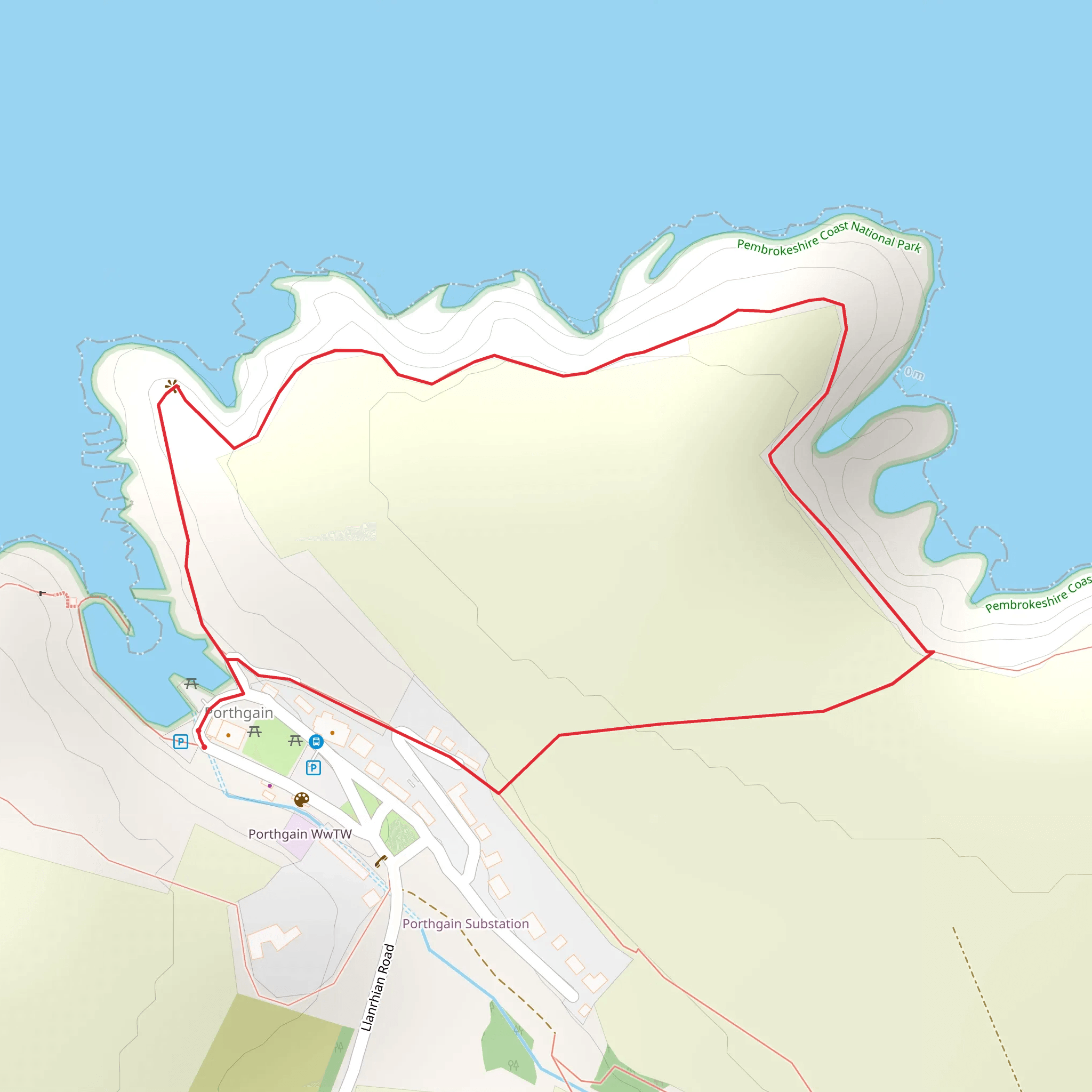 Porthgain - Trwyn Elen mobile static map