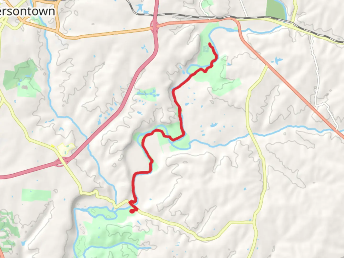 An image depicting the trail Louisville and Floyds Fork Walk and its surrounding area.