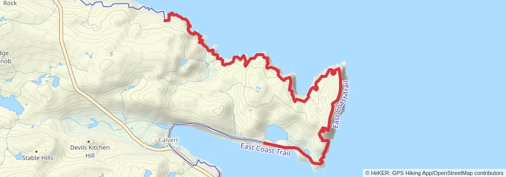 East Coast Trail stage 15 Map