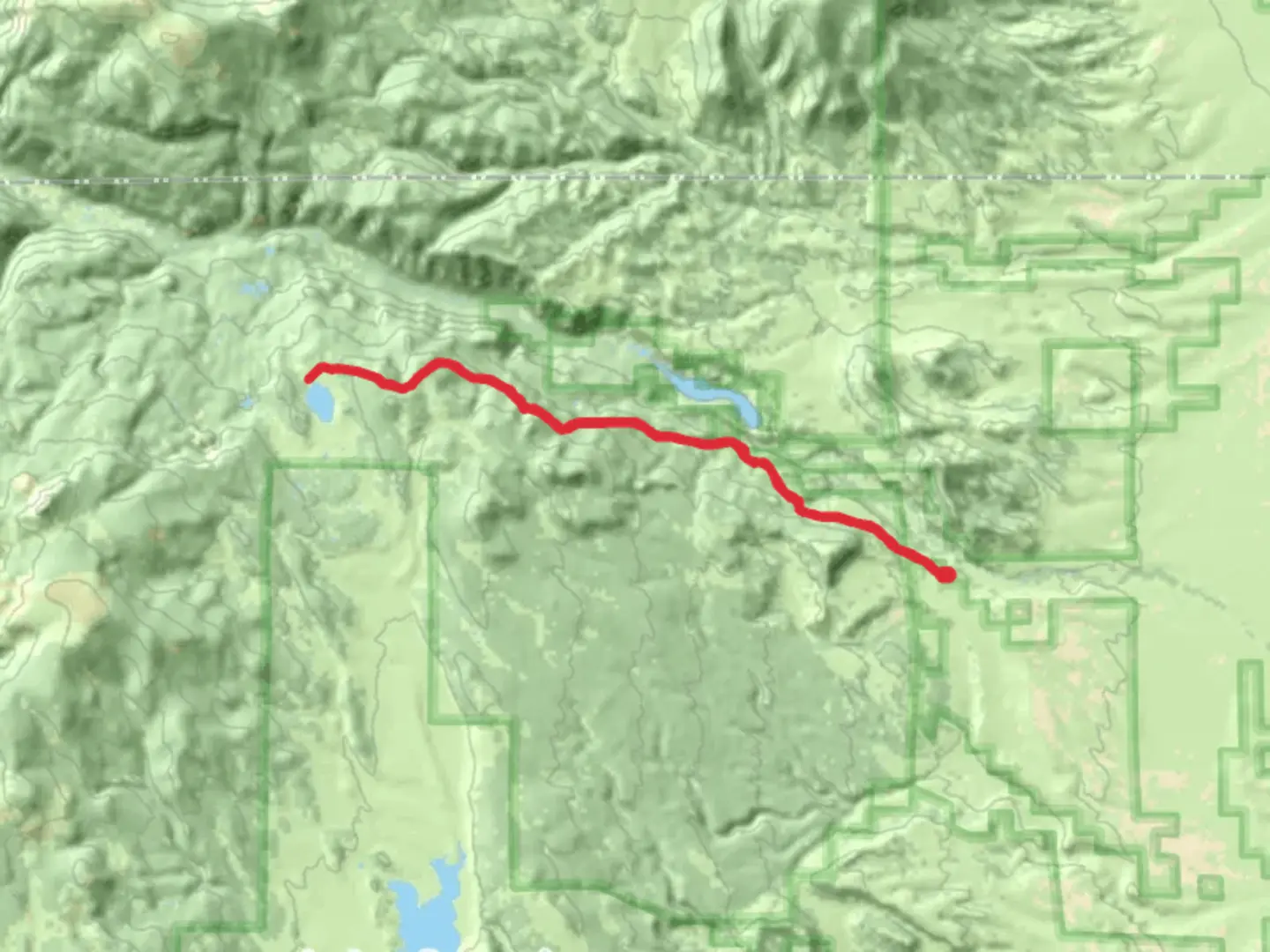 An image depicting the trail Hot Creek Trail and its surrounding area.