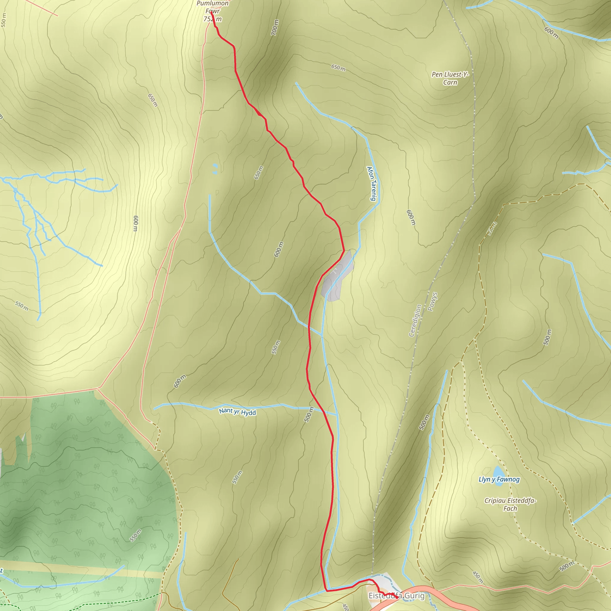 Plynlimon from Esteddfa Gurig mobile static map