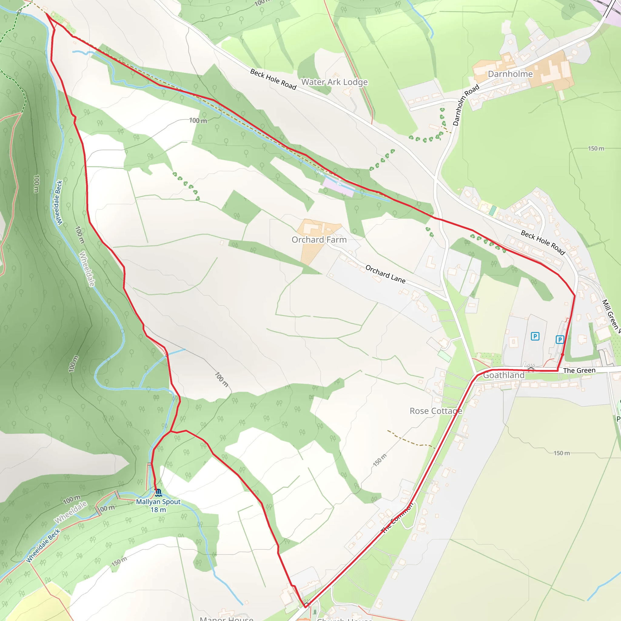 Mallyan Spout and Beck Hole from Goathland mobile static map