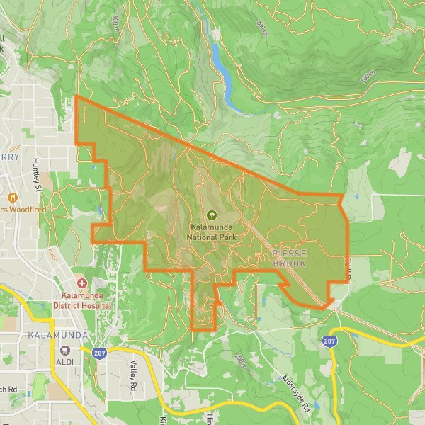 Kalamunda National Park mobile static map