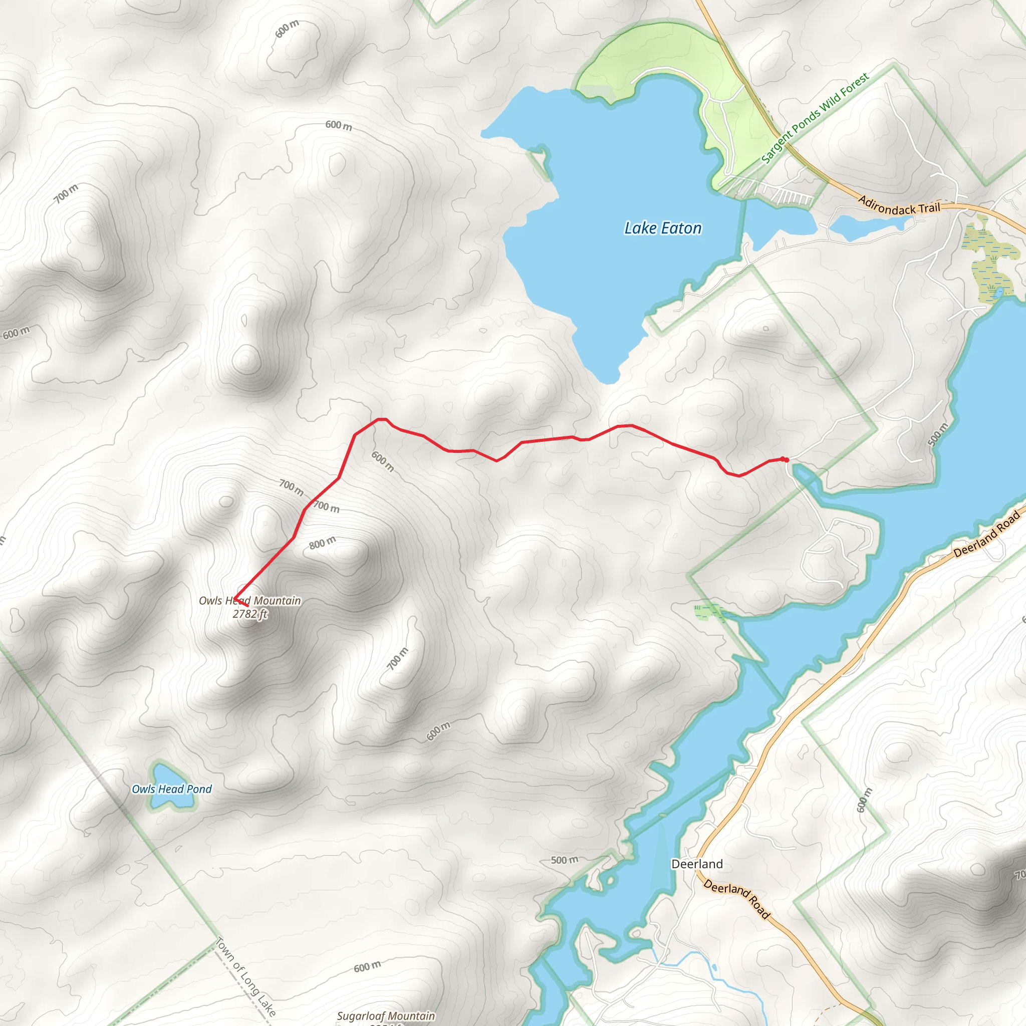 Owls Head Mountain Trail mobile static map