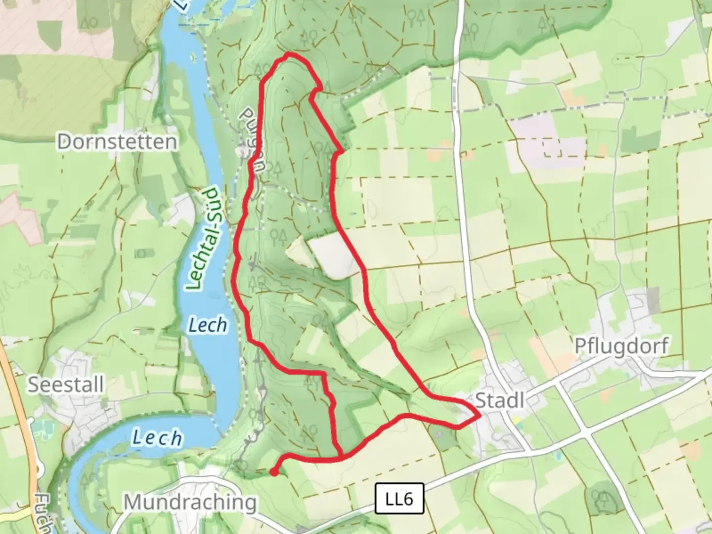 An image depicting the trail Stadl Scenic Loop and its surrounding area.