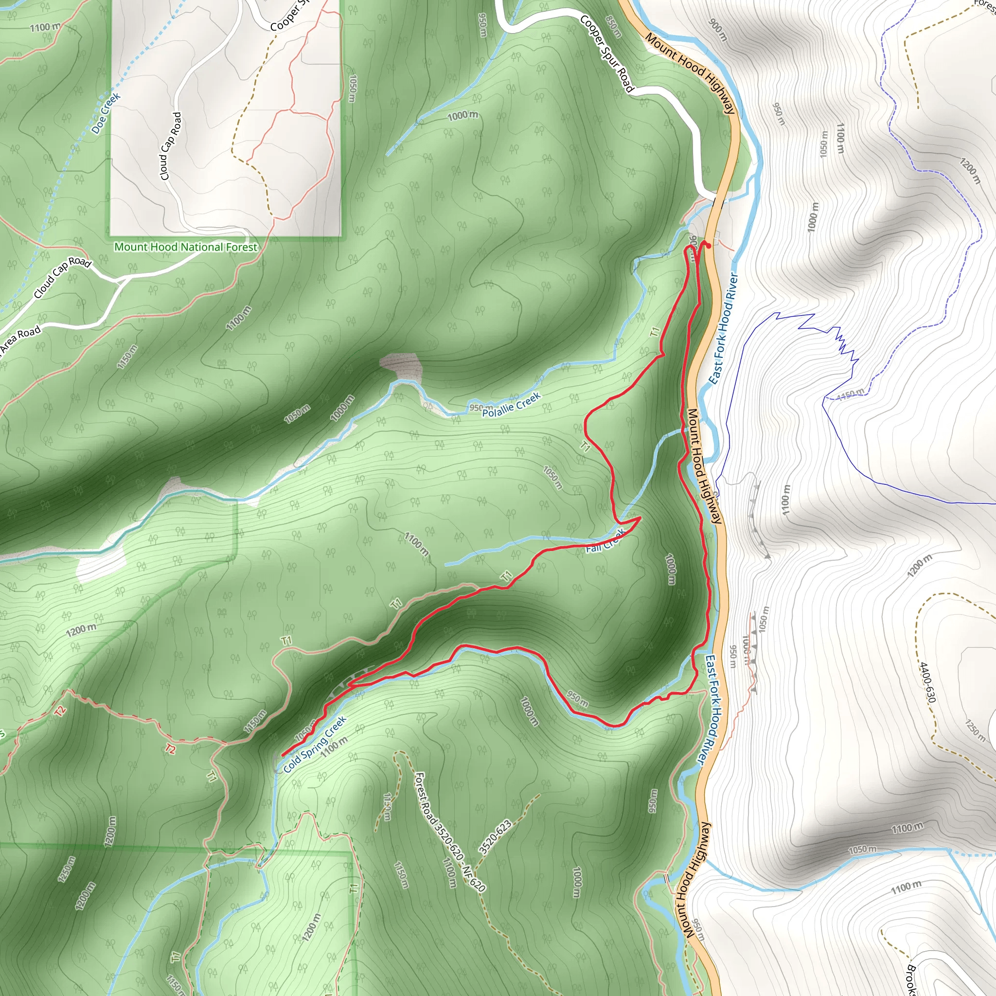 Fall Creek Loop mobile static map
