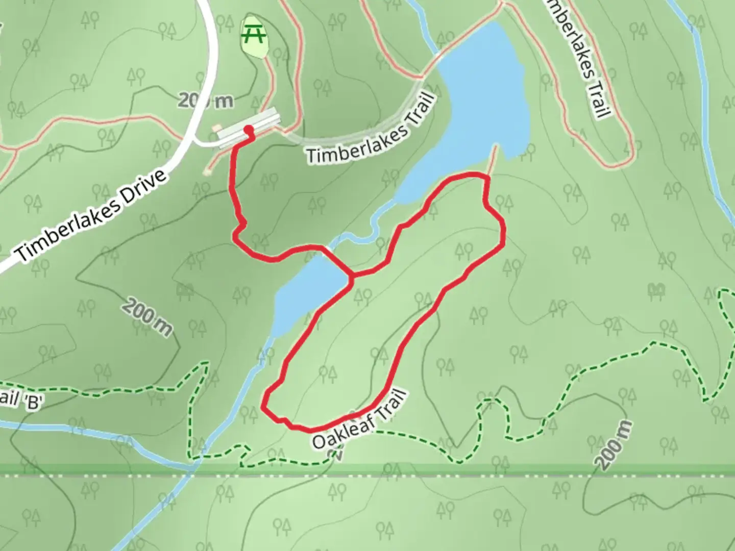 An image depicting the trail Oakleaf Loop Trail and its surrounding area.