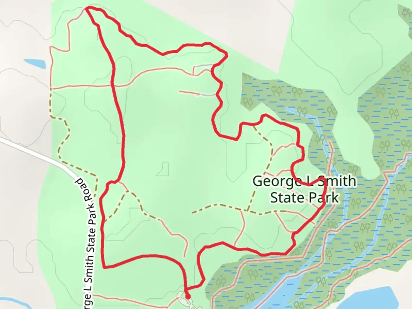 An image depicting the trail Primative Campsite Loop Trail and its surrounding area.