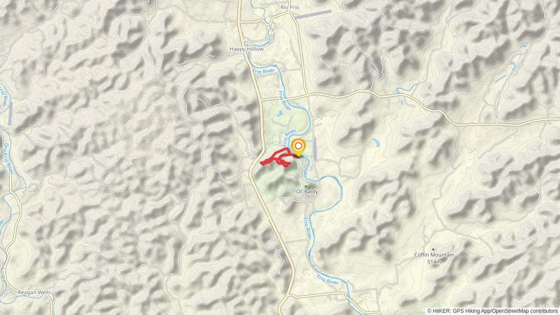 An image depicting the trail Old Horse Trail, Foshee Trail and Crystal Cave Loop Trail and its surrounding area.
