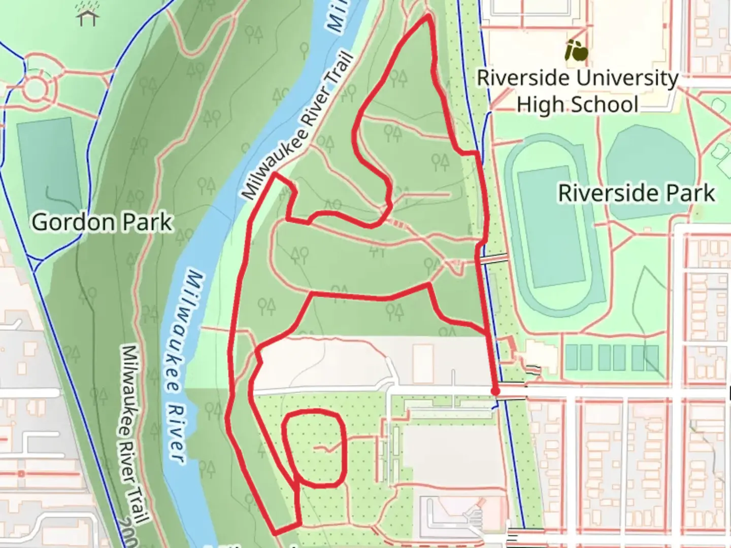 An image depicting the trail Milwaukee River Loop Trail and its surrounding area.