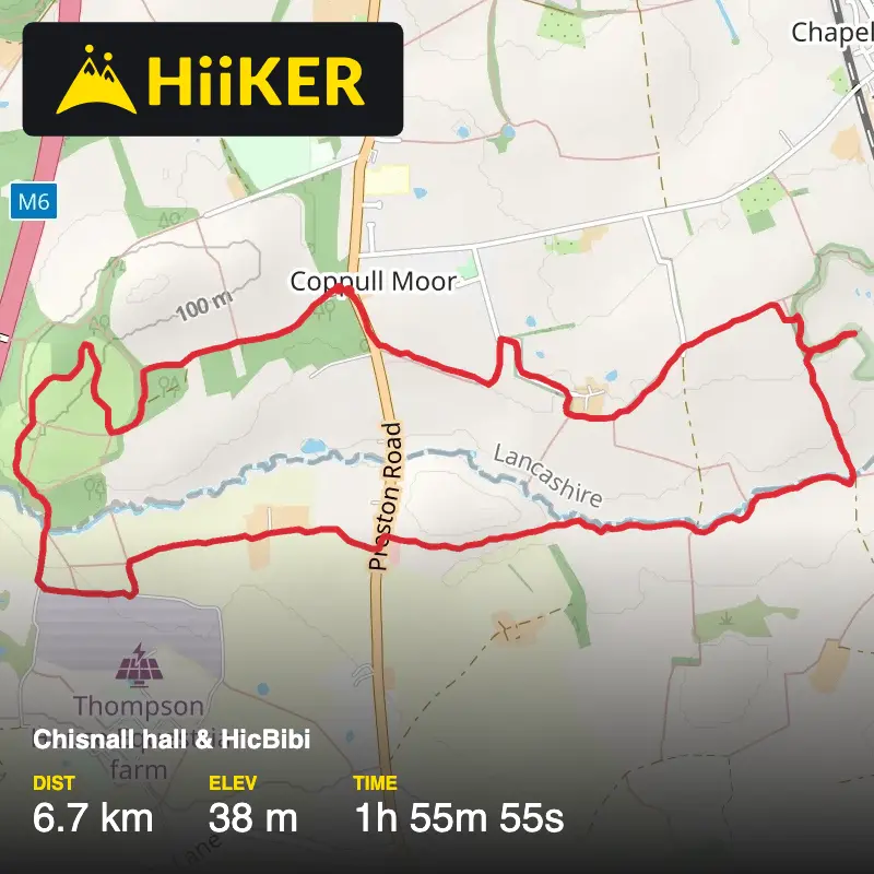 A map preview of the recording Chisnall hall & HicBibi.