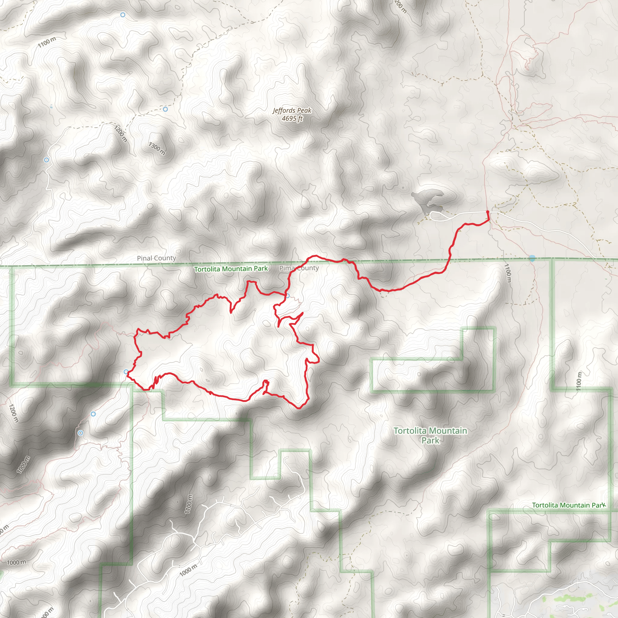 Wild Burro and Ridgeline Loop mobile static map