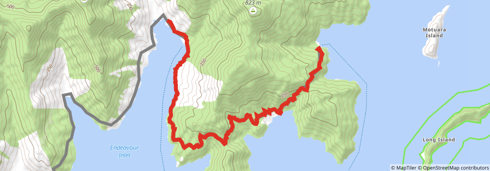 Queen Charlotte Track stage 1 Map