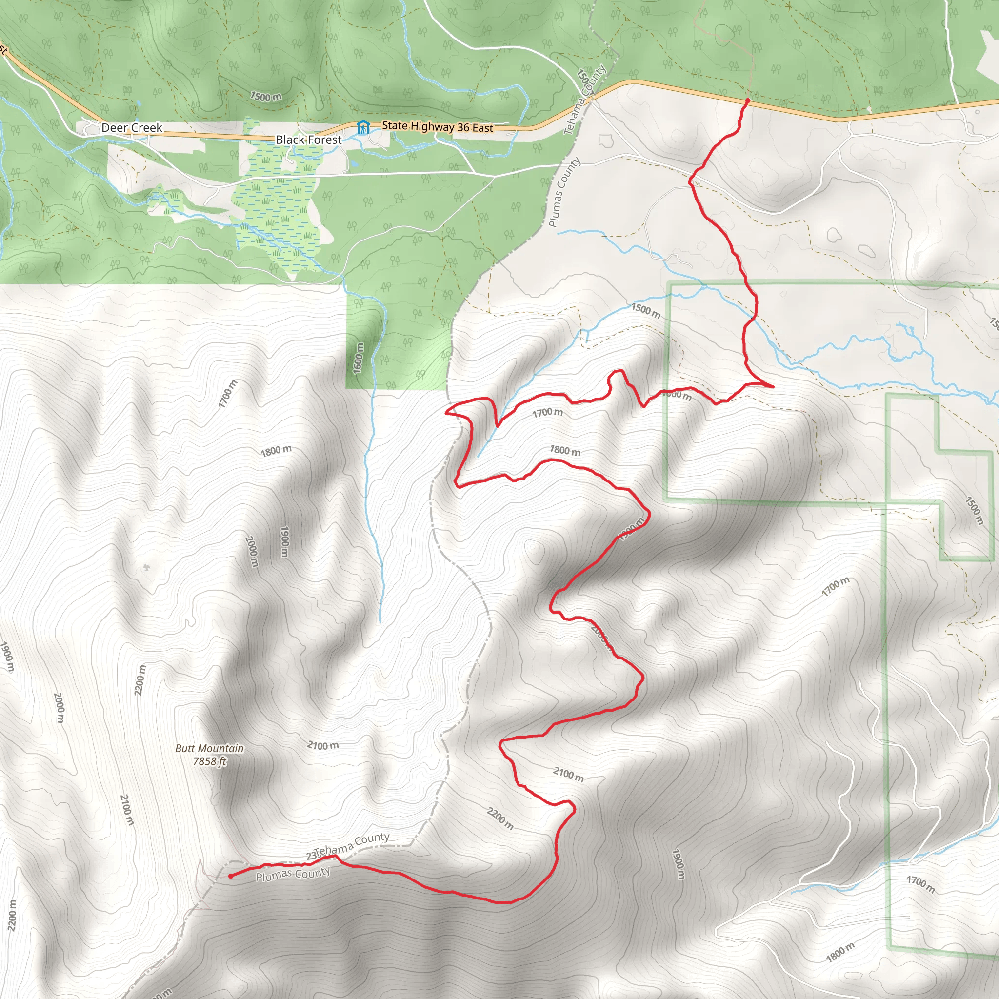 But Mountain Ridge via Pacific Crest Trail mobile static map