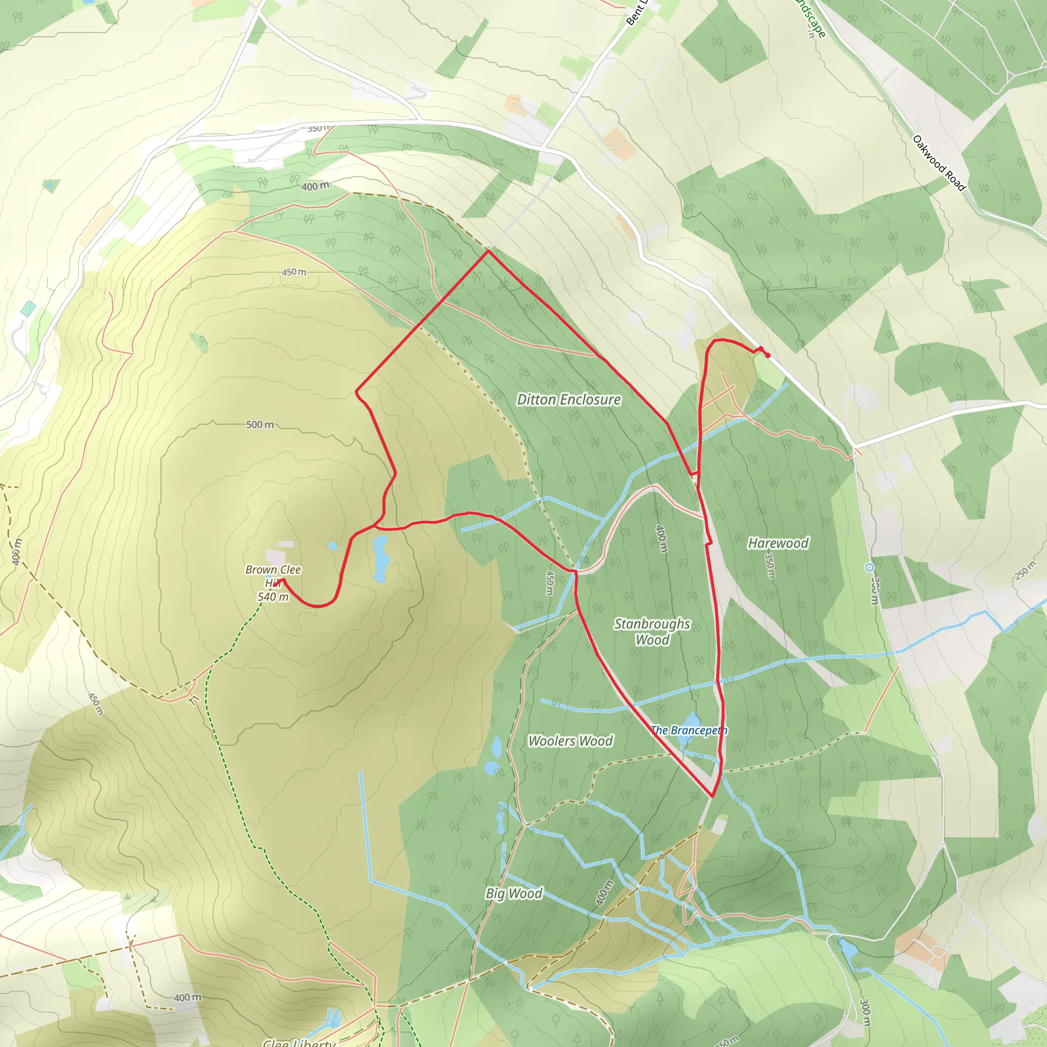 Brown Clee Hill Walk mobile static map