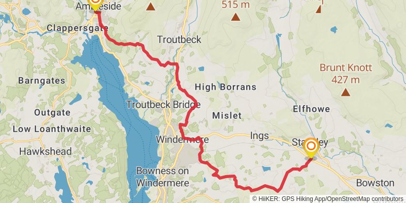 Ravenglass to Scarborough in North of England stage 4 Map